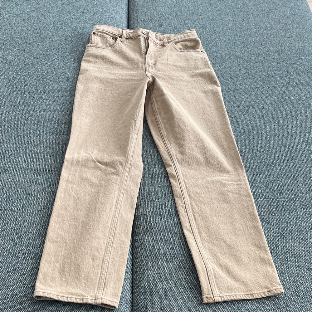 Abercrombie & Fitch High Rise Jeans in Beige